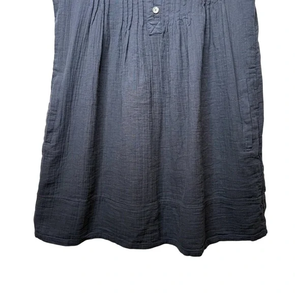 NEW Quince 100% Cotton Gauze Sleeveless Indigo Women’s Swing Mini Dress Sz S - Picture 7 of 15